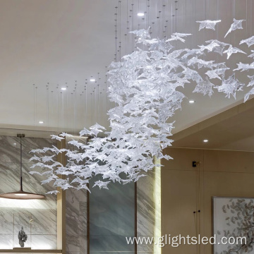 Hotel foyer artistic engineering customization design acrylic ABS chandelier lamp